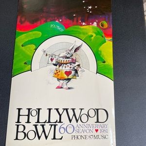 Vintage Hollywood bowl original concert poster 1981 Jefferson starship 22 in x14